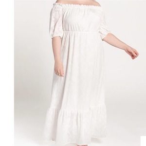 NWT ELOQUII White Off the Shoulder Maxi Dress Plus Size 20
